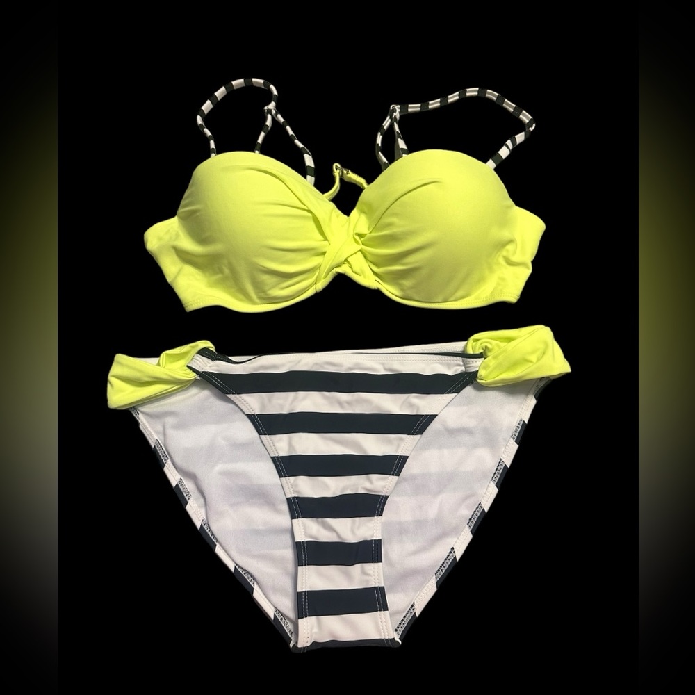 NWOT Lime Green and Black Bikini size Large - Picture 2 of 7